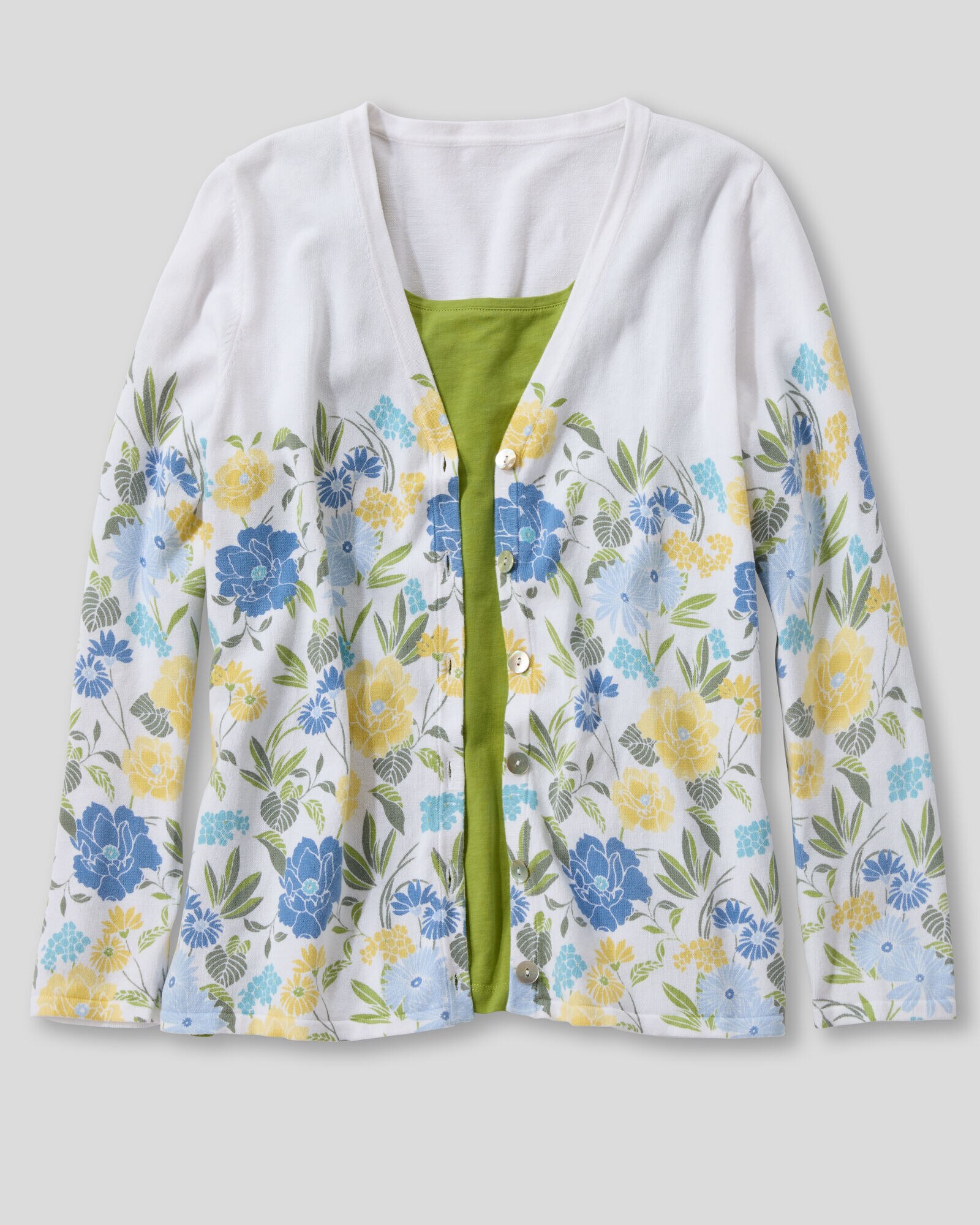 Zen Garden Floral-Print Cardigan | Appleseed's