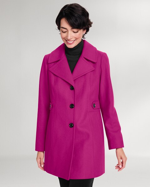 London Fog® Side-Tab Wool Coat