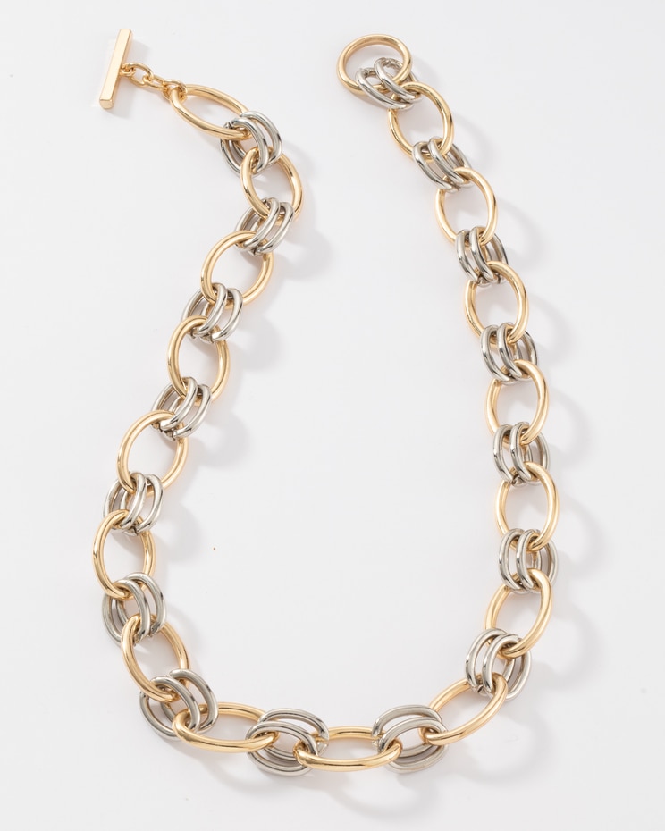 Two-Tone Toggle Link Necklace image number 3
