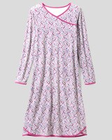 Leaf-Print Faux-Wrap Nightgown thumbnail number 2
