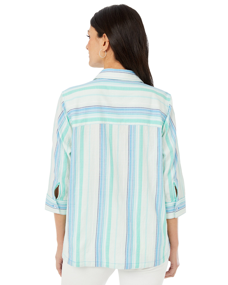 Thea 3/4 Sleeve Oasis Stripe Shirt image number 2
