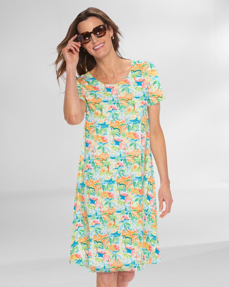 Island Oasis A-Line Knit Dress image number 1