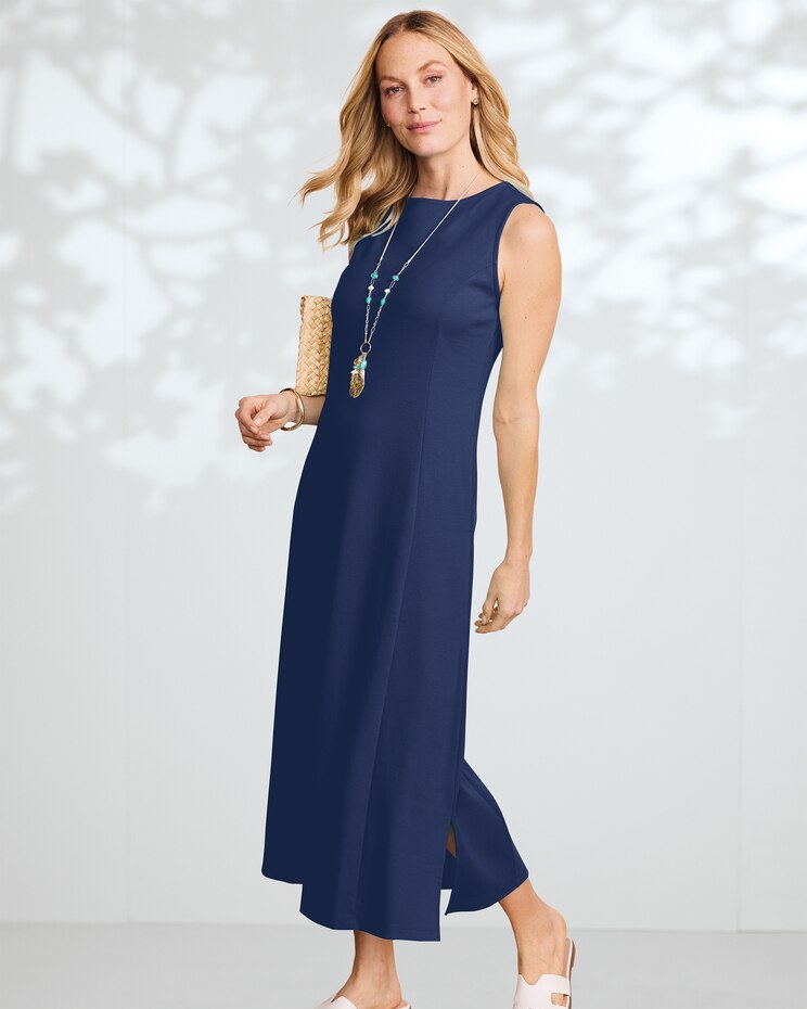 Boardwalk Knit Solid Sleeveless Dress  image number 1