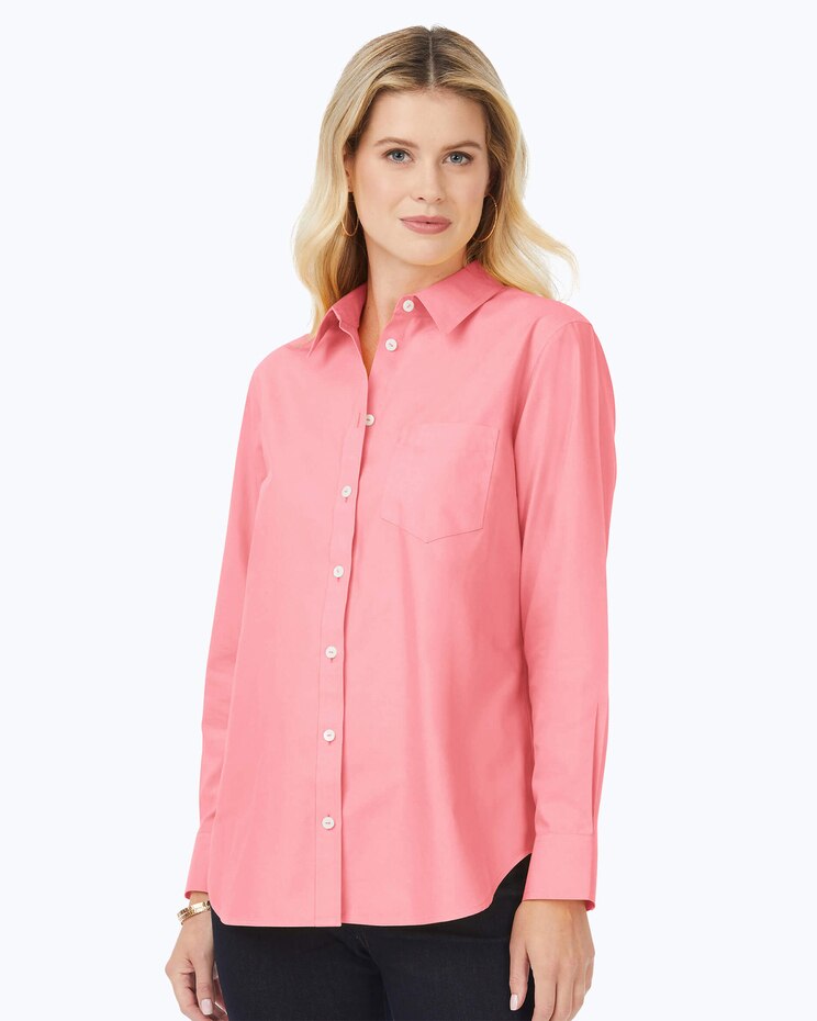 Boyfriend Long Sleeve Pinpoint Shirt image number 1