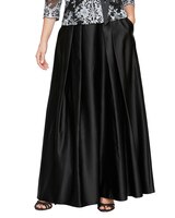 Satin Ballgown Skirt with Pockets and Inverted Pleat Detail thumbnail number 1