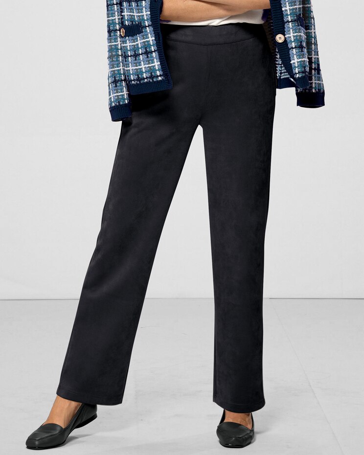 Microsuede Straight-Leg Pants image number 1