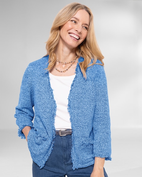 Bayside Cotton Fringe-Trimmed Cardigan