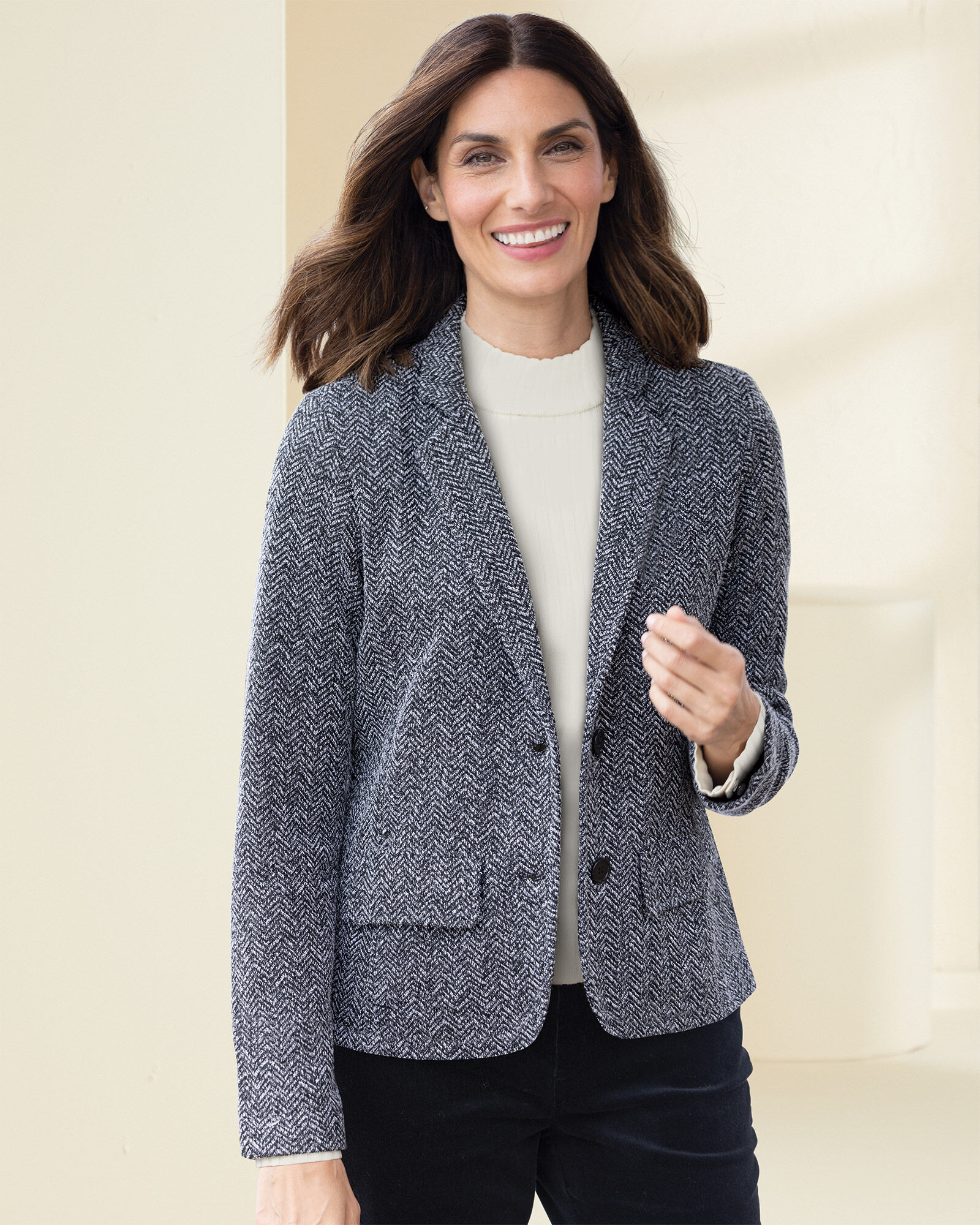 Herringbone Knit Jacket Appleseed s