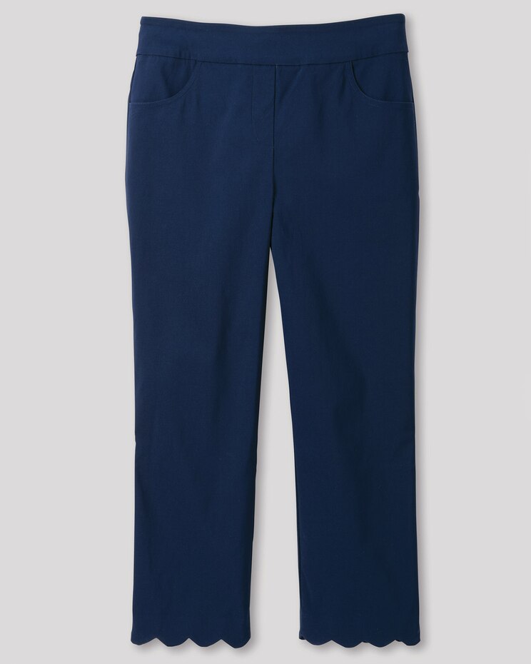 Scallop-Hem Cropped Pants image number 3