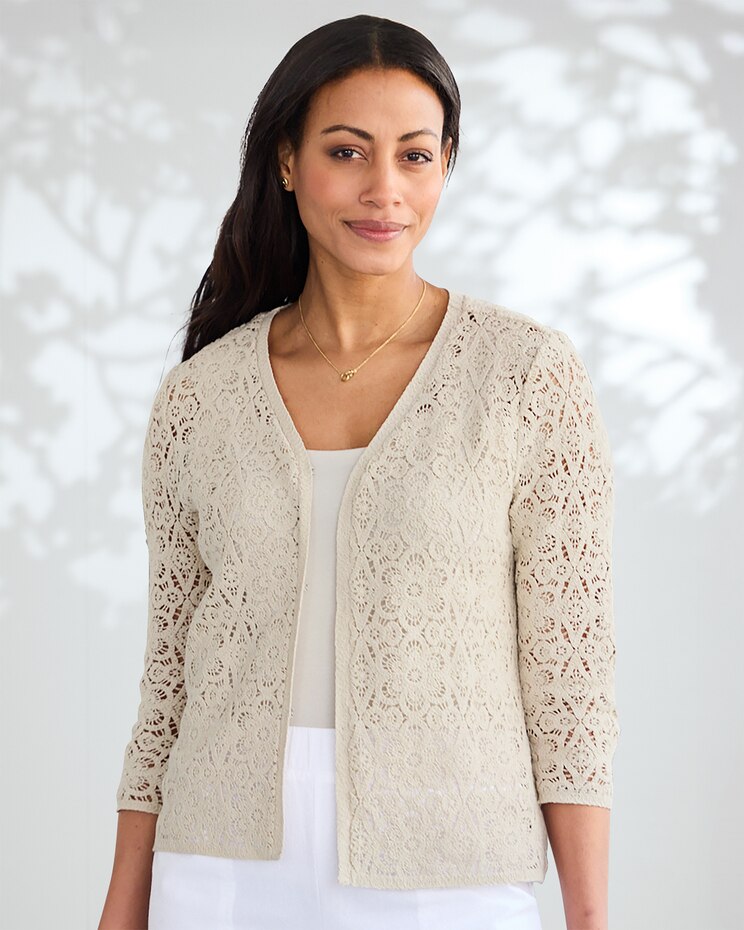 Macramé Lace Cardigan  image number 1