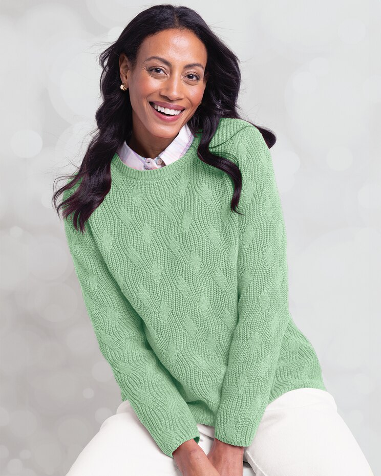 Bayside Cotton Wavy Cable Sweater image number 1