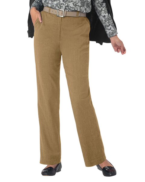 Stretch Wool Gabardine Fly-Front Pants