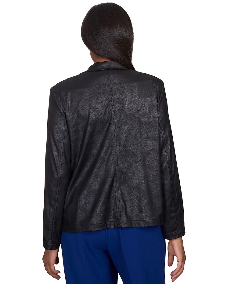 Alfred Dunner® Park Place Faux Leather Blazer Jacket image number 2