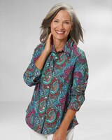 Paisley Jewel Long-Sleeve Cotton Shirt thumbnail number 1