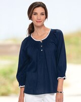 Smocked Cotton Popover thumbnail number 1