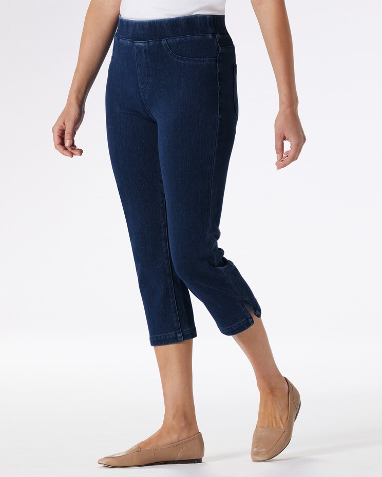 Classic Knit Denim Capris image number 1