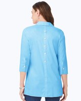 Pamela 3/4 Sleeve Solid Stretch Blouse thumbnail number 2