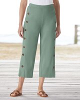Sahara Side-Button Knit Capris thumbnail number 1
