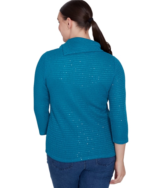 Ruby Rd® Must Haves Knit Cowl Sequin Top