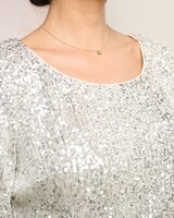 Sequin Elbow Sleeve Top by Alex Evenings thumbnail number 2