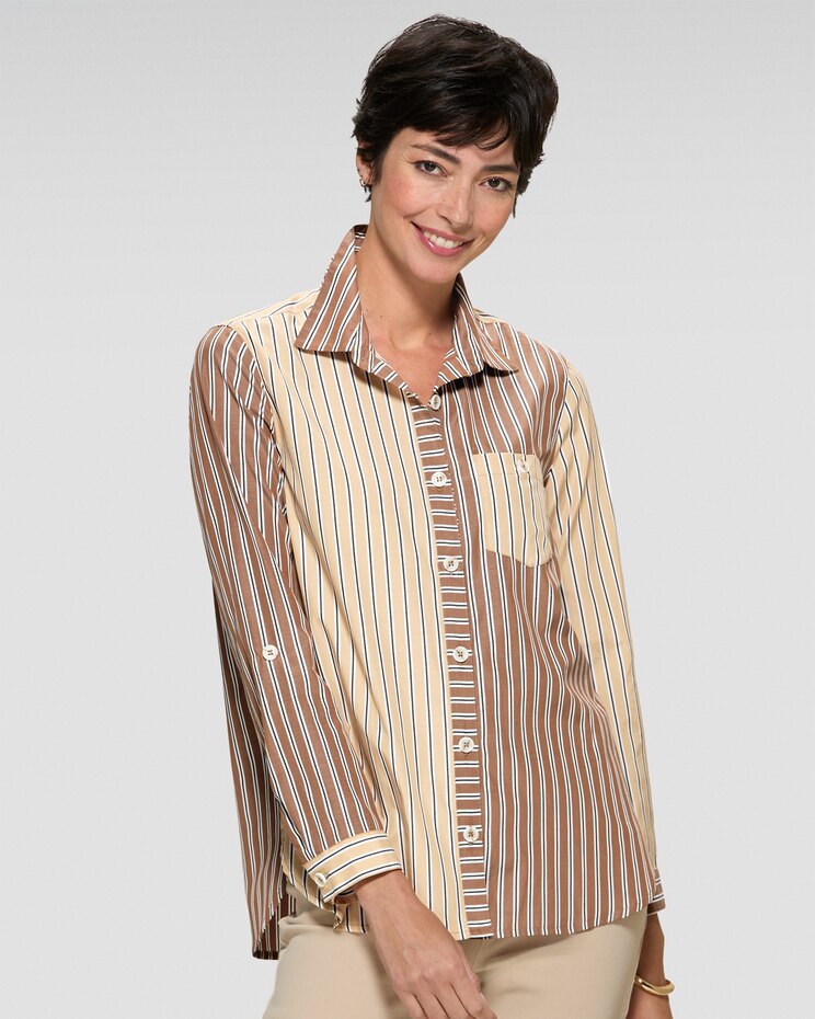 Color-Block Stripe Shirt image number 1
