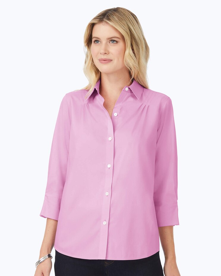 Paulie Elbow Sleeve Solid Stretch Blouse image number 1