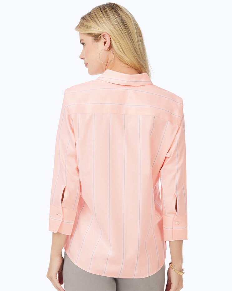 Mary 3/4 Sleeve Stretch Stripe Shirt image number 2