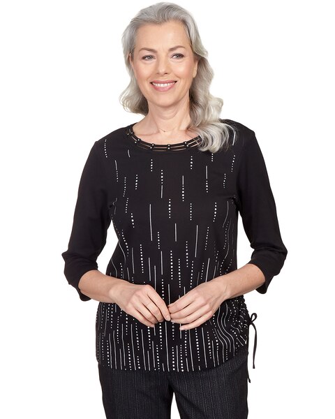 Alfred Dunner® World Traveler Metallic Vertical Foil Top