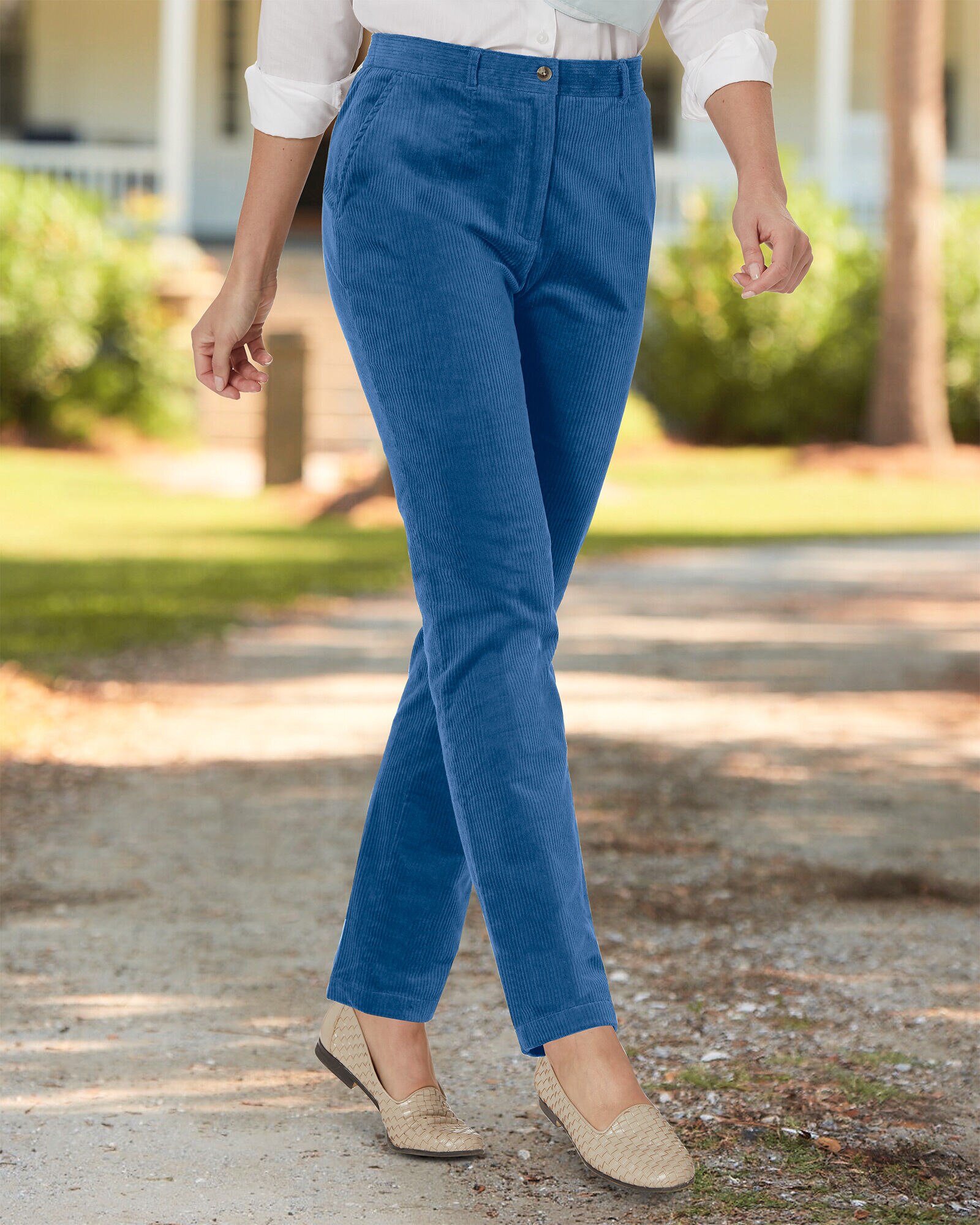 Stretch Wide Wale Corduroy Fly Front Pants Appleseeds