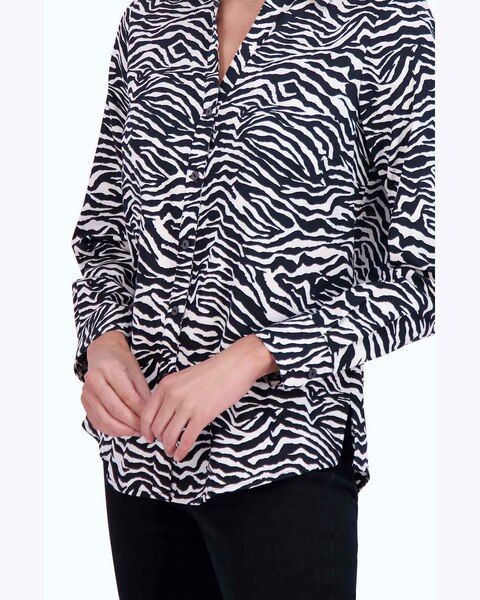 Mary No Iron Zebra Print Shirt