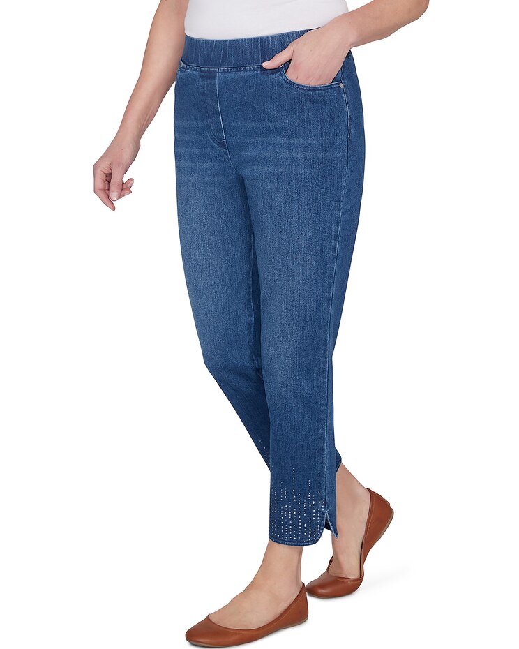 Alfred Dunner® Scottsdale Dazzling Hem Faux Fly Pant image number 3