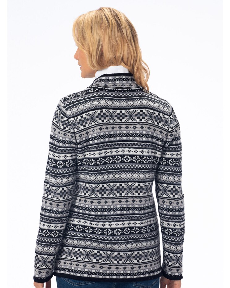 Tales of Norway Fair Isle Zip Cardigan Sweater image number 3
