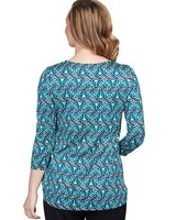 Ruby Rd® Geometric Puff Print Twisted Top thumbnail number 3