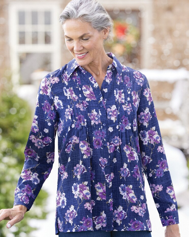Vintage Floral Pintuck Tunic image number 1