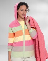 Wide Stripe Zip-Front Hoodie thumbnail number 1