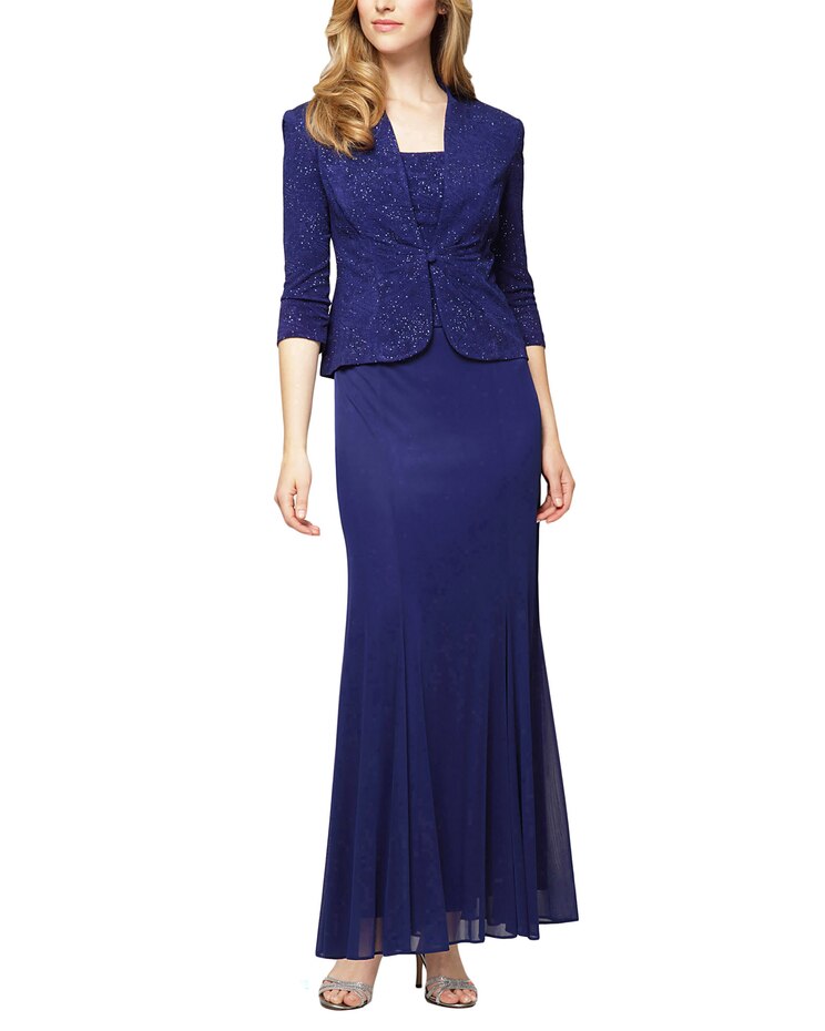 Long Jacket Dress with Single Button Closure image number 1