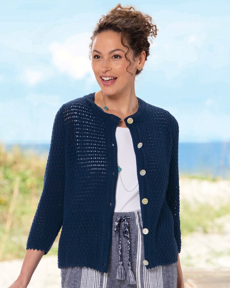 Bayside Cotton Crochet Cardigan image number 1