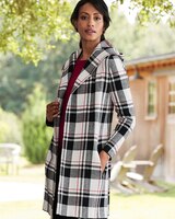Perfect Plaid Hooded Coatigan thumbnail number 1