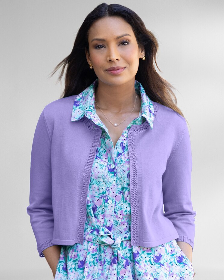 Madison Crochet-Trim Shrug image number 1