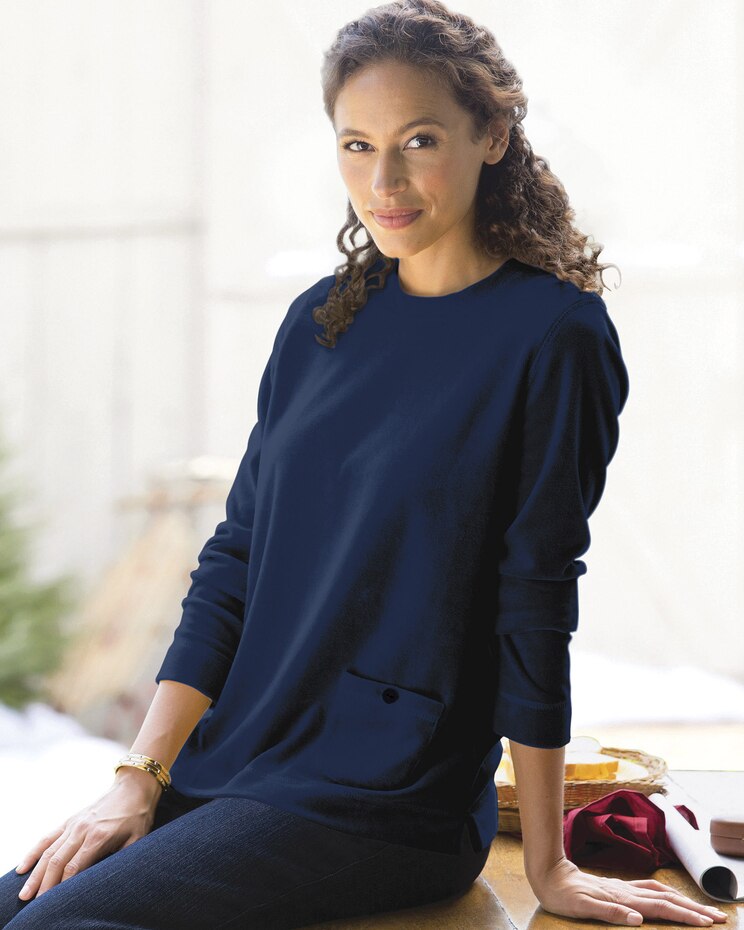 Velour Crewneck Pullover image number 1