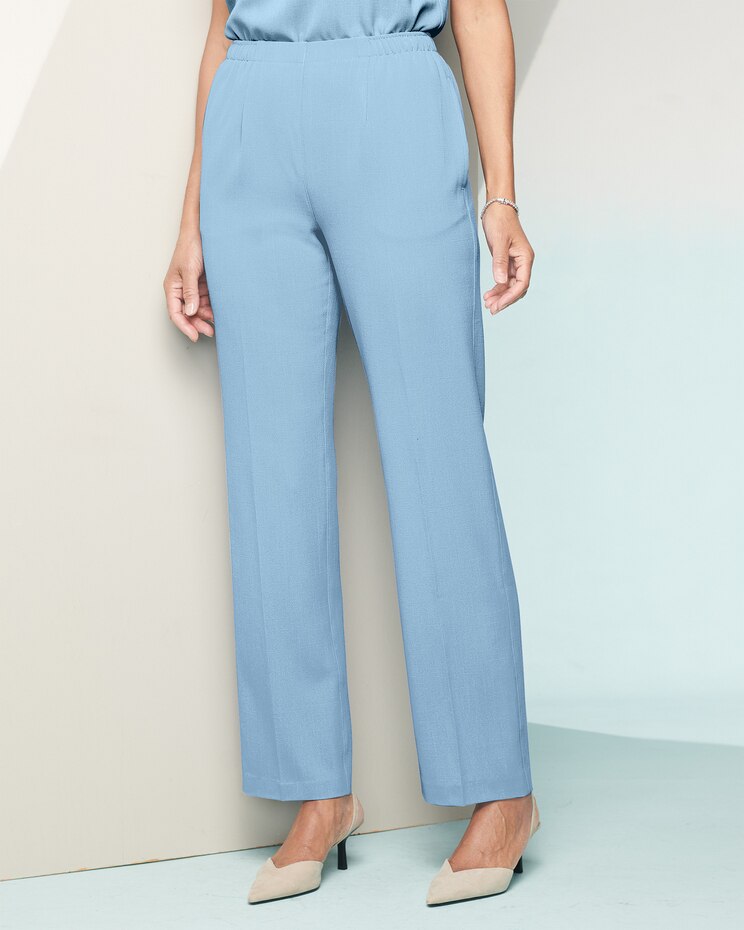Look-of-Linen Straight Leg Pull-On Pants image number 1