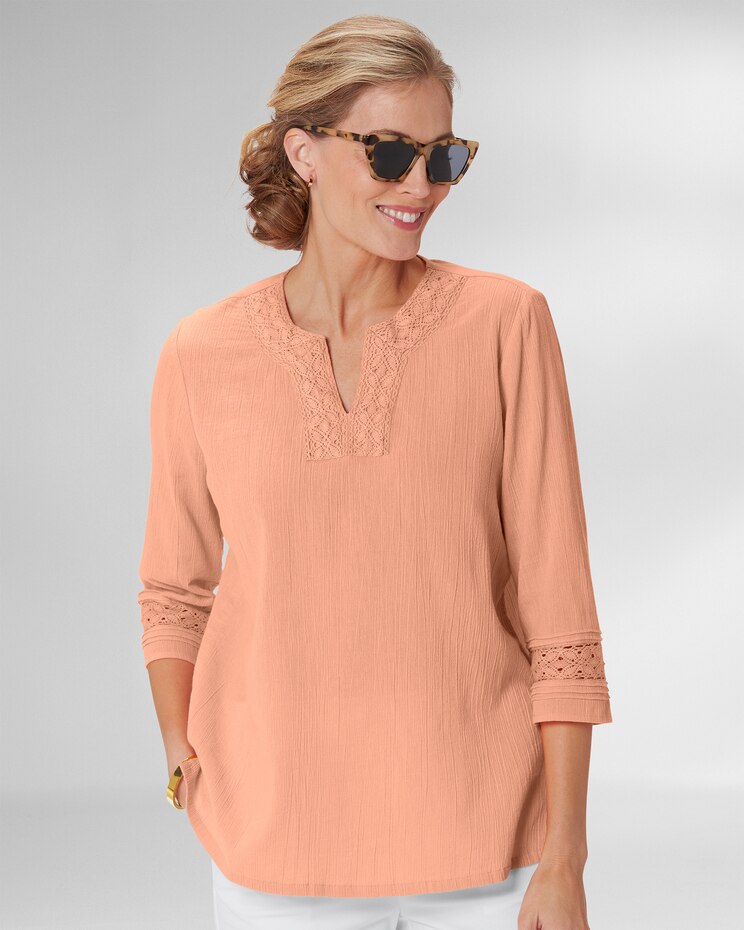 Easy Breezy Lace-Trim Tunic image number 1