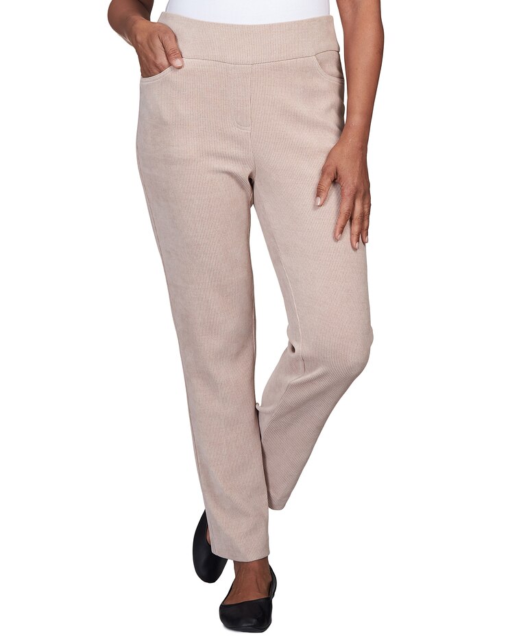 Alfred Dunner® St.Moritz Knit Corduroy Pull On Short Length Pant image number 1