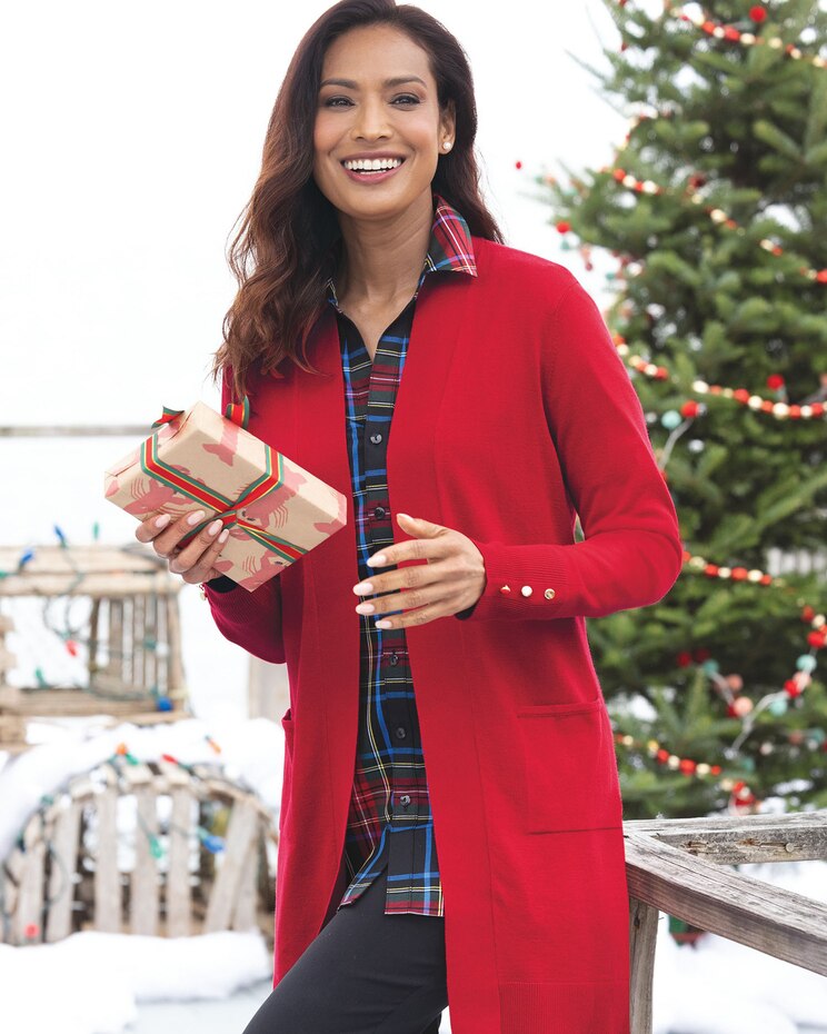 Madison Long Open Cardigan image number 1