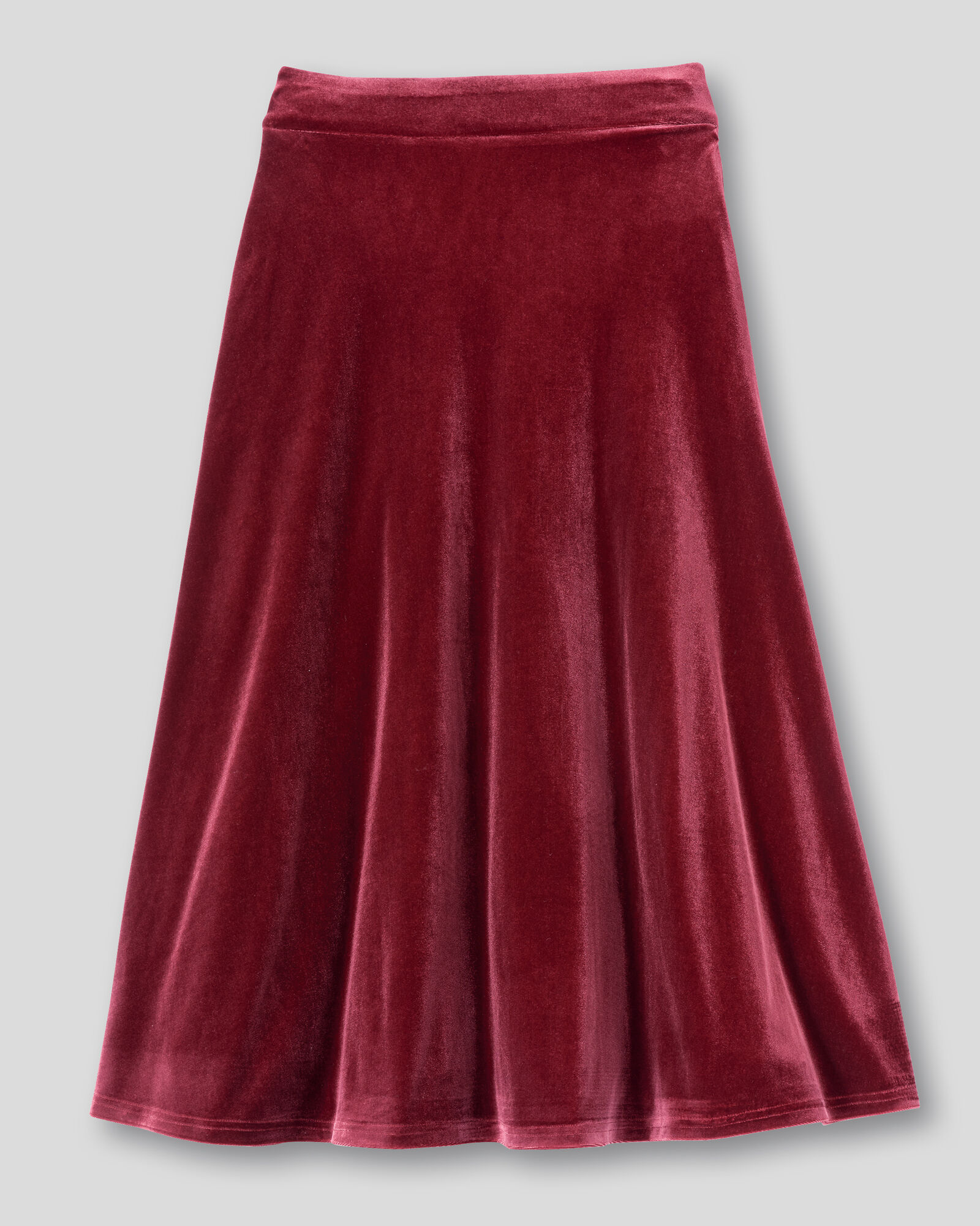Stretch Velvet Midi Skirt Appleseed s