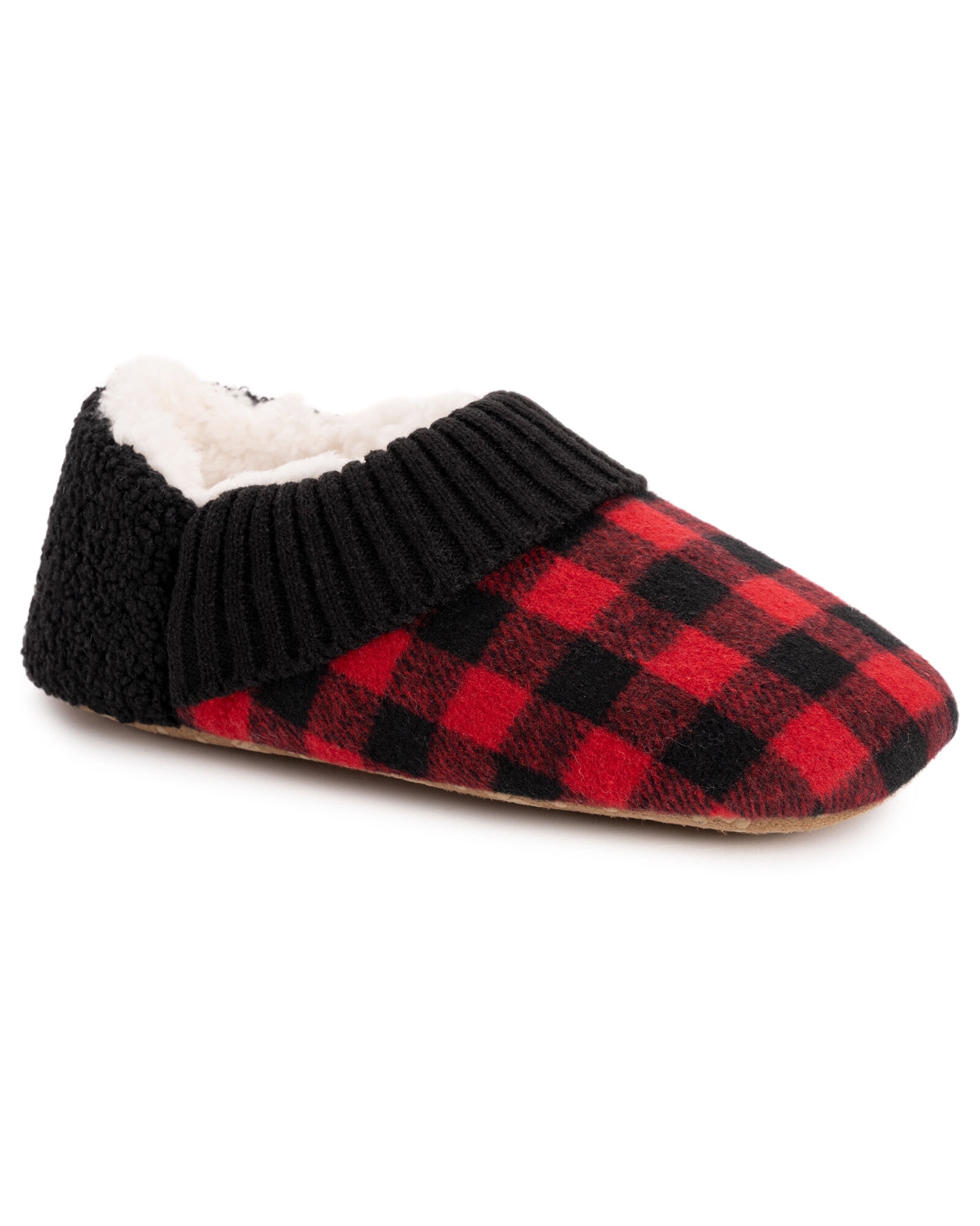 MUK LUKS Women s Flannel Plaid Slipper With Berber Heel Slippers Appleseed s