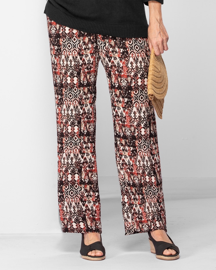 Ikat-Print Crinkle Pants image number 1