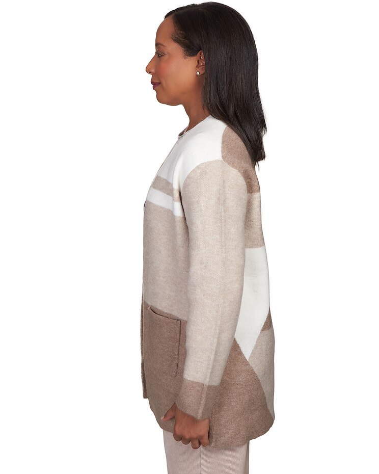 Alfred Dunner® St.Moritz Colorblock Open Front Cardigan image number 4