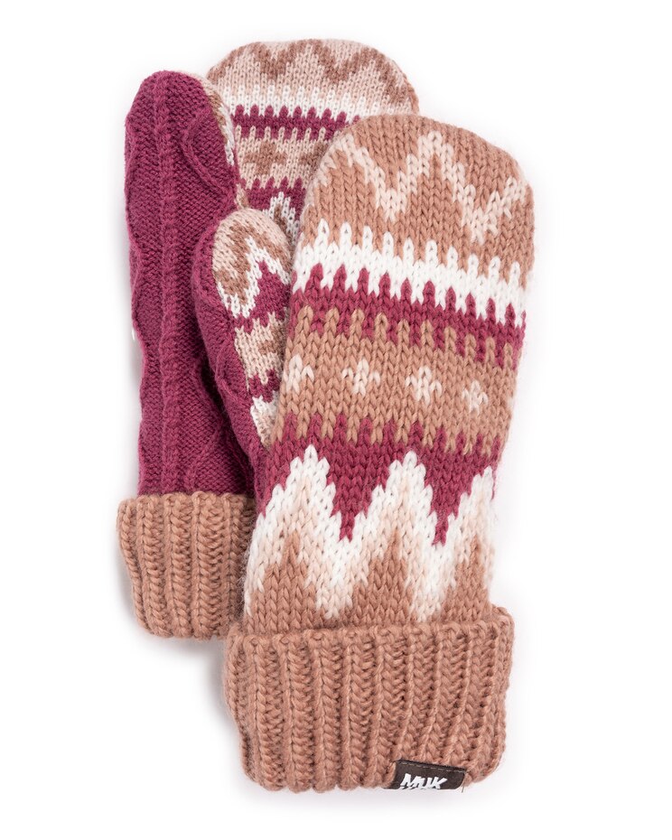 MUK LUKS® Womens Cuff Mittens image number 1