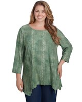 Ruby Rd® Paisley Patch Knit Sequin Top Shark thumbnail number 1